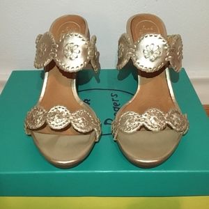 Jack Rogers Luccia Wedge Sandals - Platinum